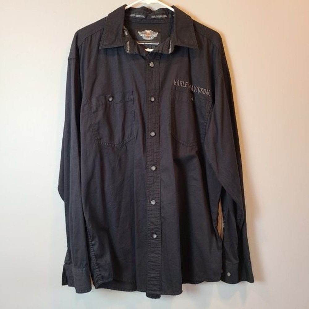 Harley Davidson vintage grey men’s button down shirt